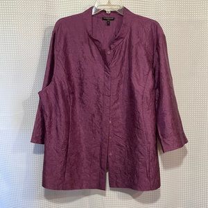 Eileen Fisher Textured Silk Topper Mauve/Purple